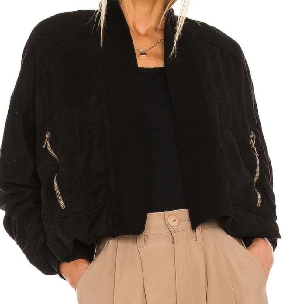 YOUNG FABULOUS & BROKE The Fara Black Bomber Jacket